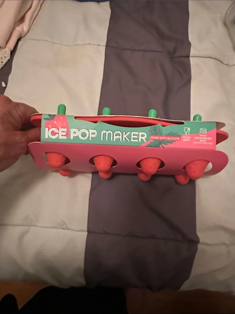 Ice Pop Maker Silicone Popsicle Mold - Pink & Green